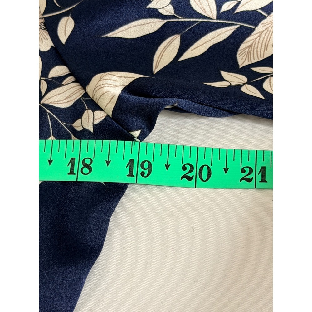 Vince Camuto Midi Dress Sz M Navy Blue Floral Long Sleeve A-Line Career Office - Picture 6 of 9